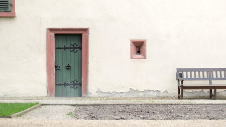 An image of a medieval vintage doorの写真素材