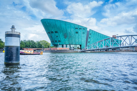 An image of a view to Amsterdam by boatのeditorial素材