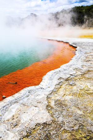 An image of the hot sparkling lake in New Zealandの写真素材