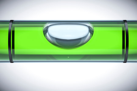 3d rendering of a green spirit levelの写真素材