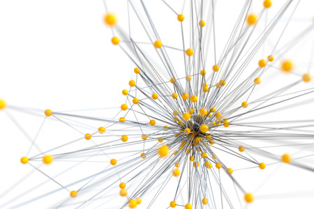 3d rendering of a business network with big center