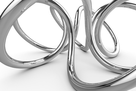 3d illustration of a stylish chrome knotの写真素材