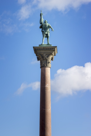 An image of the Engelbrekt statue at the city hall of Stockholmの写真素材