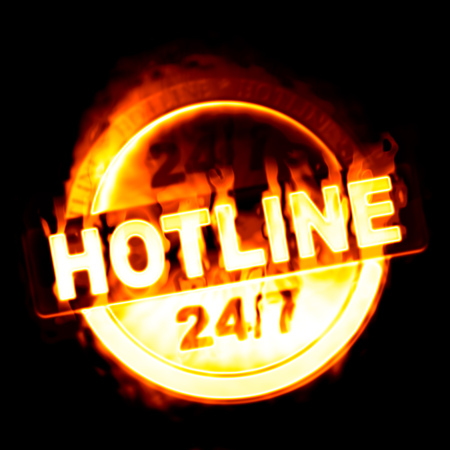 An illustration of a hotline on fireの写真素材