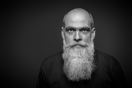 An image of a male portrait with long beardの写真素材