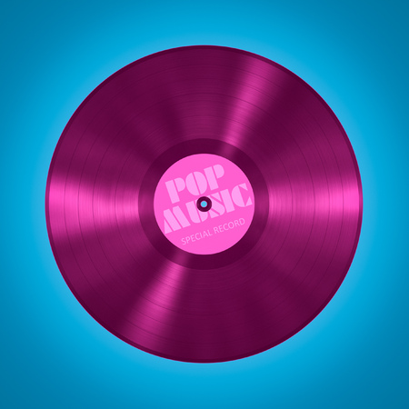 An illustration of an old vinyl record pop musicの写真素材