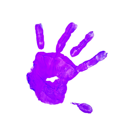 Illustration of a purple children hand printの写真素材