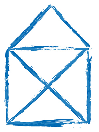 Illustration of a simple blue house sketchの写真素材