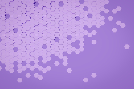 3d illustration of a purple hexagon backgroundの写真素材