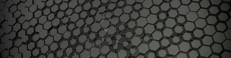 3d illustration of a grey hexagon background