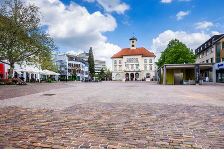 SINDELFINGEN, GERMANY - APRIL 25, 2018: Market square of Sindelfingen on a wednesdayのeditorial素材