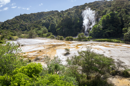 An image of a volcanic activities at Waimangu New Zealandの写真素材