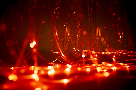 An image of some stylish light lines in the darkの写真素材