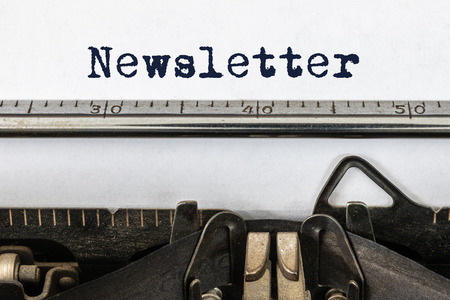 A vintage typewriter with the word newsletterの写真素材