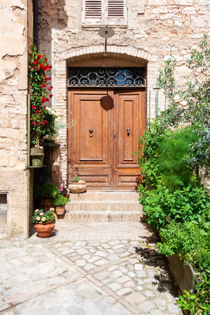 An image of a typical italian doorの写真素材