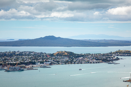 An image of a great view to the Auckland harbour New Zealandの写真素材