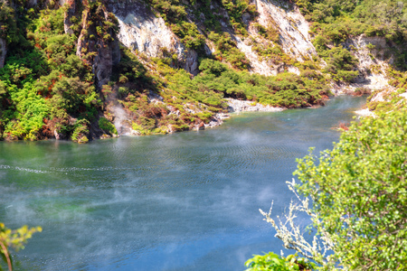 An image of a volcanic activities at waimangu new zealandの写真素材