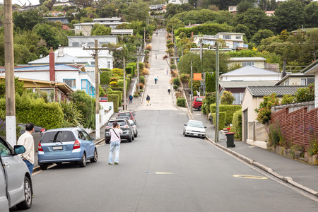 An image of the very steep Baldwin Road in Dunedin New Zealandの写真素材