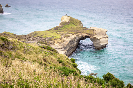 An image of the Tunnel Beach in New Zealandの写真素材
