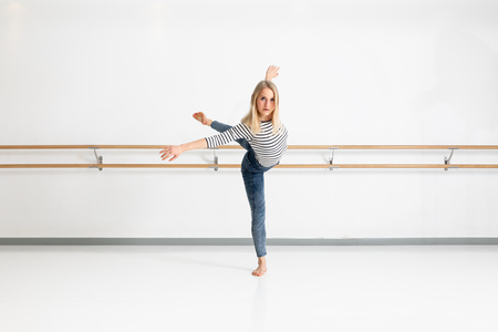 An image of a female dancer in actionの写真素材