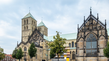 An image of the Saint Paul Dom, Minster of Muenster Germanyの写真素材