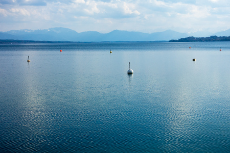 An image of a nice water surface Starnberg lakeの写真素材