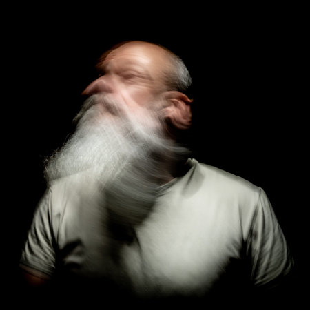 An image of a bearded man motion blur portrait