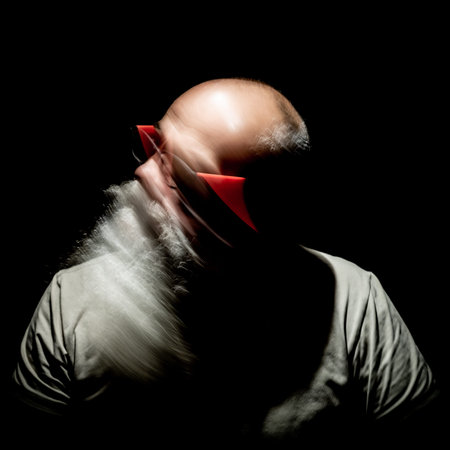 An image of a bearded man motion blur portrait