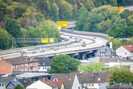 An aerial view of the federal road at Siegen Germanyのeditorial素材