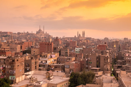 An image of a sunset scenery at Cairo Egypt