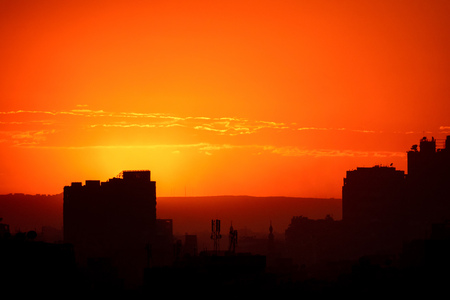 An image of a sunset scenery at Cairo Egyptの写真素材