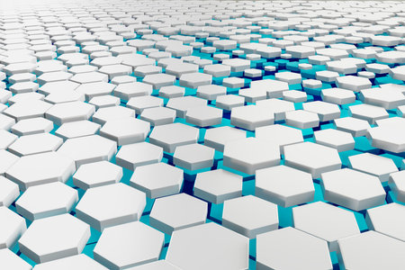 White and turquoise hexagon