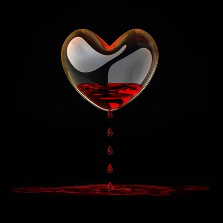 A bleeding heart of glassの写真素材