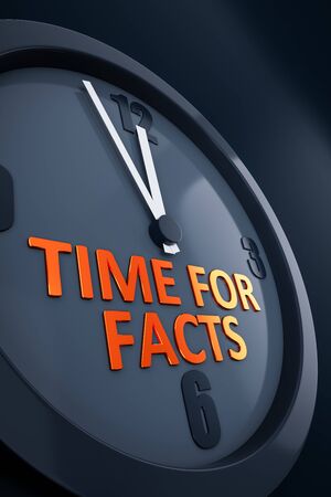 A clock with text time for factsの写真素材