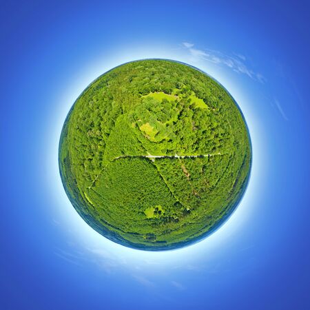 An image of a little planet forest Schoenbuch south Germanyの写真素材