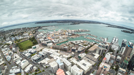 An image of a great view to the Auckland harbour New Zealandの写真素材