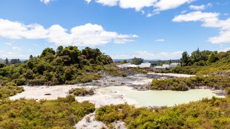 An image of geothermal activity at Whakarewarewa Rotorua New Zealandの写真素材