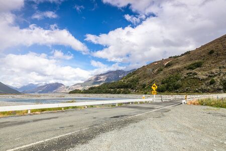 An image of a dramatic landscape scenery Arthur's pass in south New Zealandの写真素材