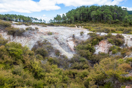 An image of geothermal activity at Rotorua in New Zealandの写真素材