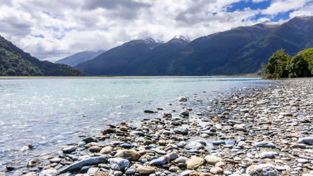 An image of a river landscape scenery in south New Zealand