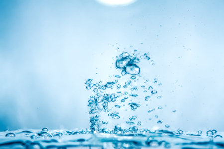 An image of a nice water air bubbles backgroundの写真素材