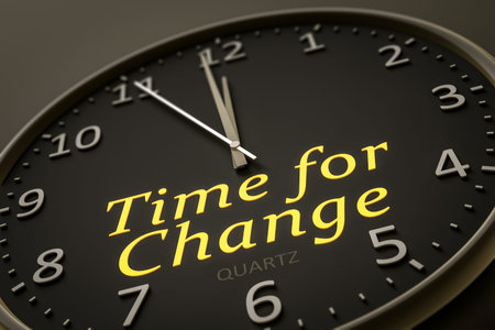Time for change modern black clock style