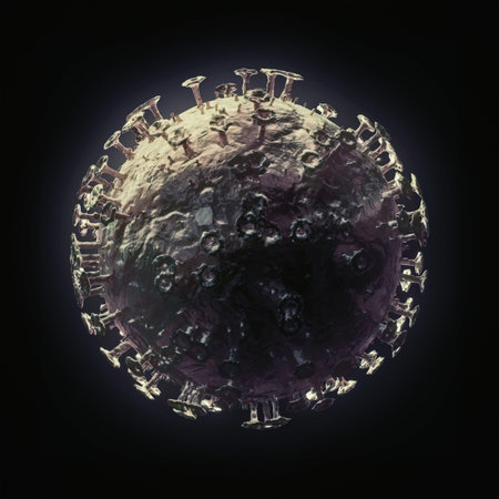 Typical coronavirus symbol in dark