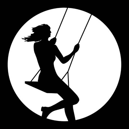 A young woman swinging iconの写真素材