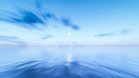 ocean sky long time exposure background 3D illustrationの写真素材
