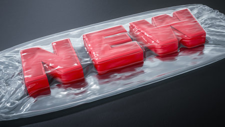 The word new shrink wrapped 3D illustration