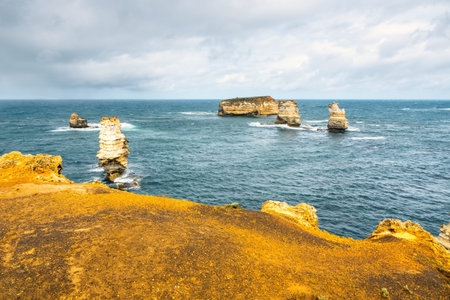 An image of the rough coast at the Great Ocean Road Australiaの写真素材