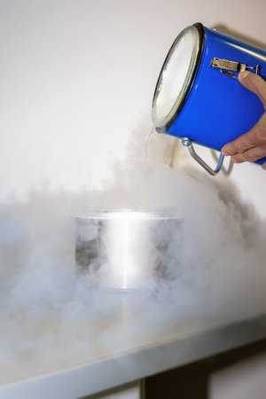 An image of liquid nitrogen at the laboratory