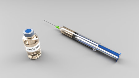 A typical syringe for vaccination 3D illustration