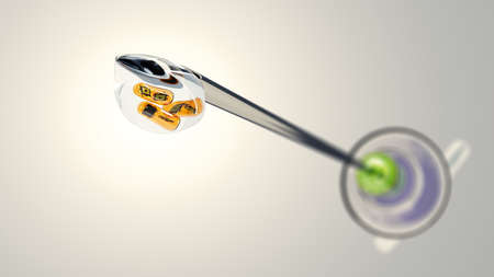 A typical syringe with microprocessors 3D illustrationの写真素材